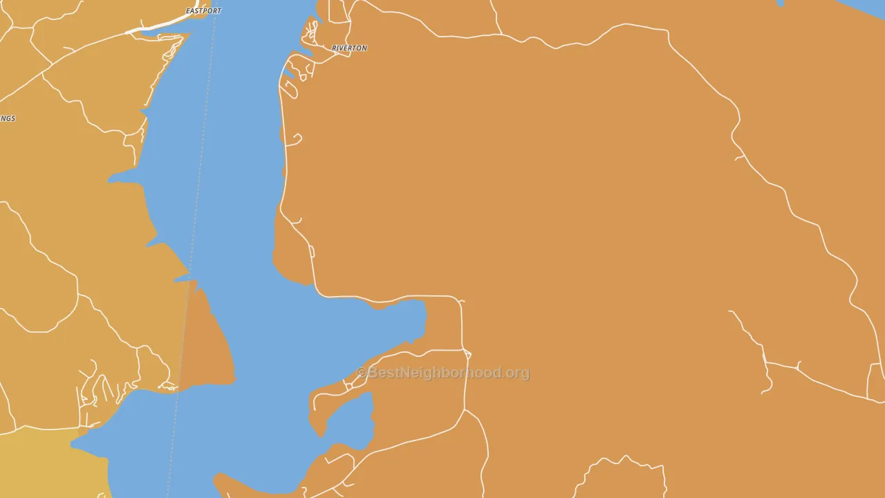 Map of the best neighborhoods in the Riverton area, with better matches in green and worse matches in red
