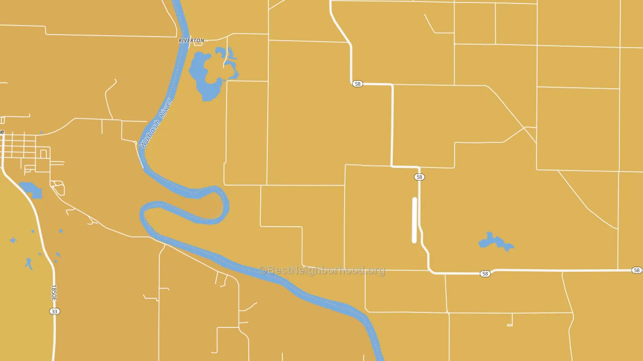 Map of the best neighborhoods in the Riverton area, with better matches in green and worse matches in red
