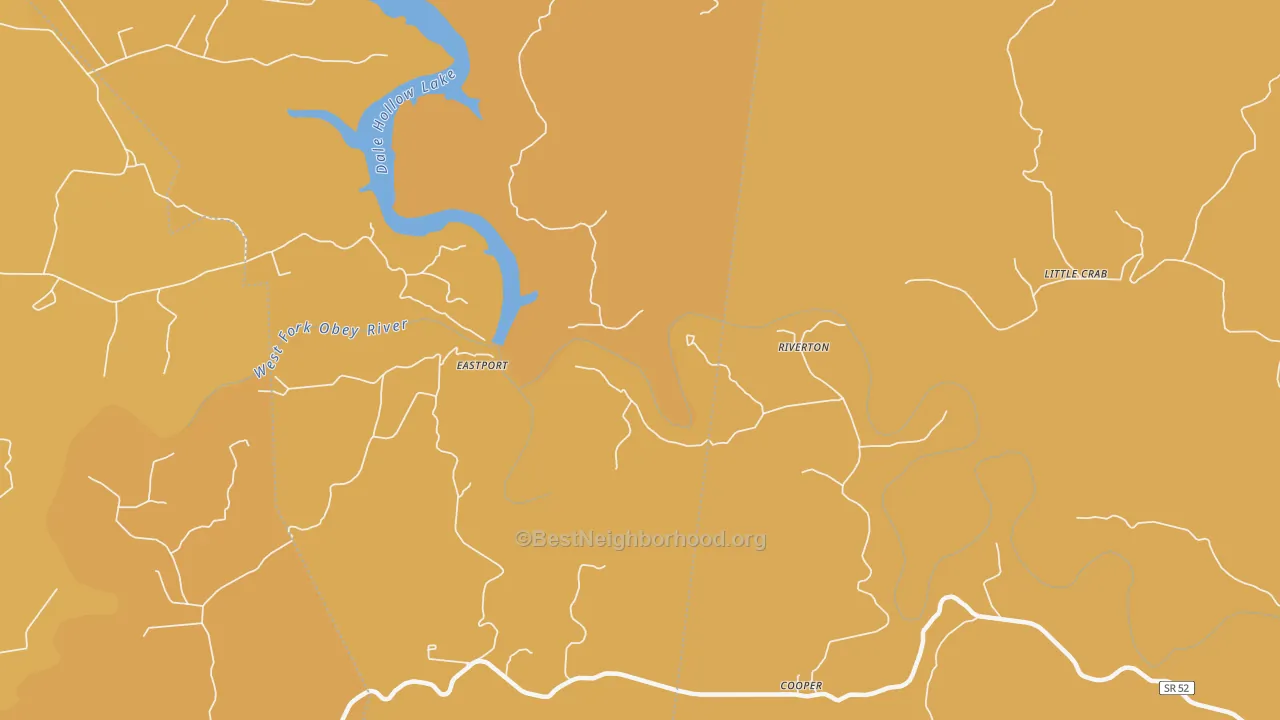 Map of the best neighborhoods in the Riverton area, with better matches in green and worse matches in red