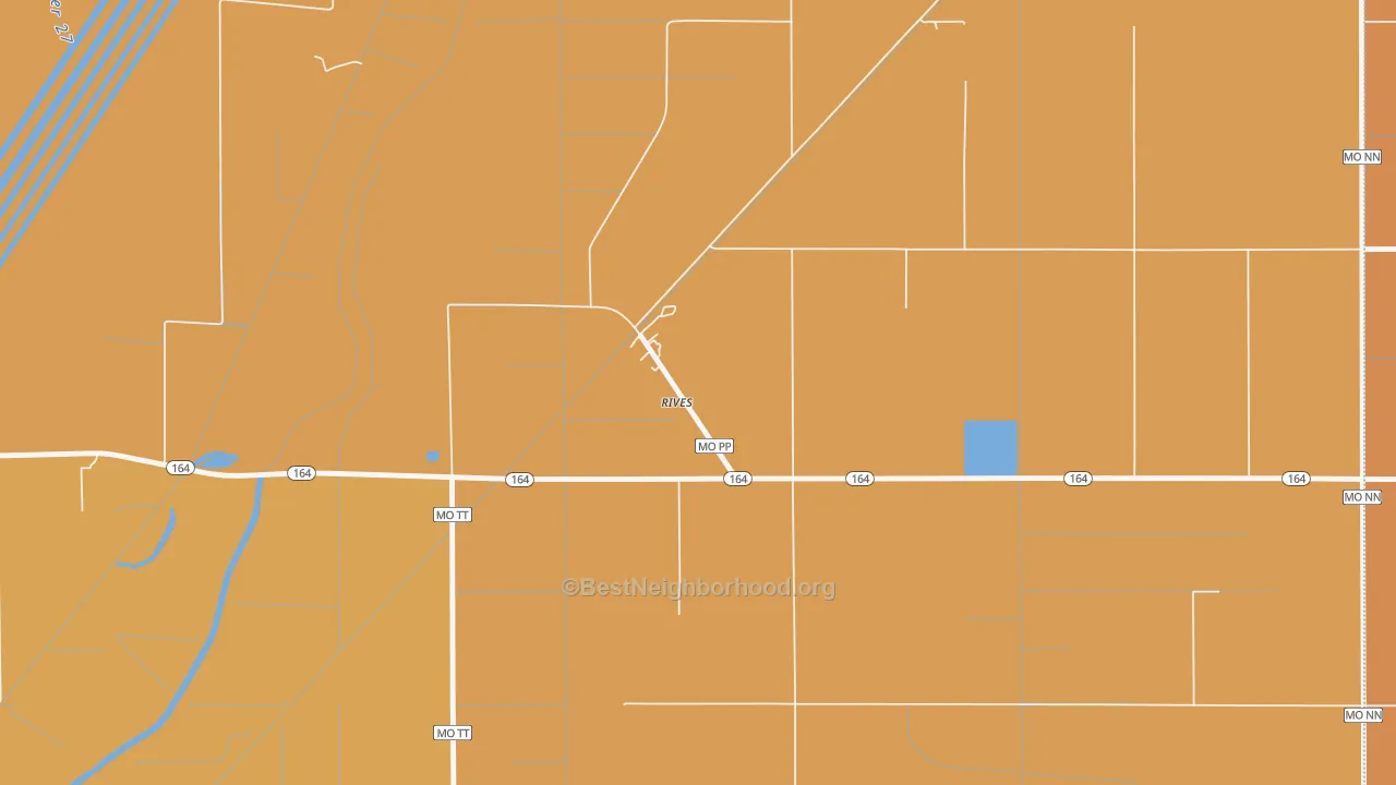 Map of the best neighborhoods in the Rives area, with better matches in green and worse matches in red