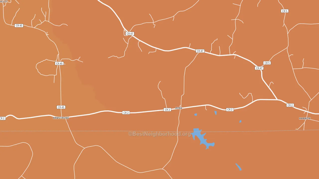 Map of the best neighborhoods in the Roba area, with better matches in green and worse matches in red