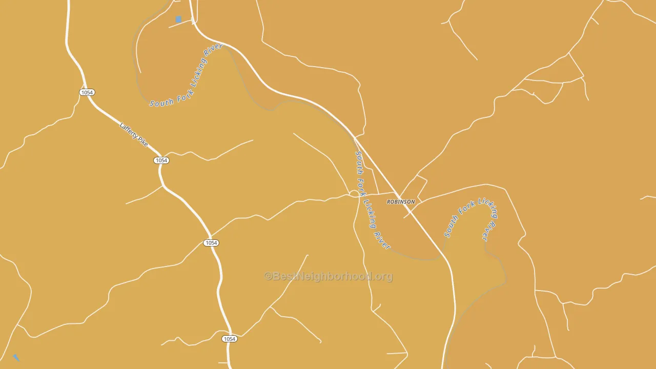Map of the best neighborhoods in the Robinson area, with better matches in green and worse matches in red