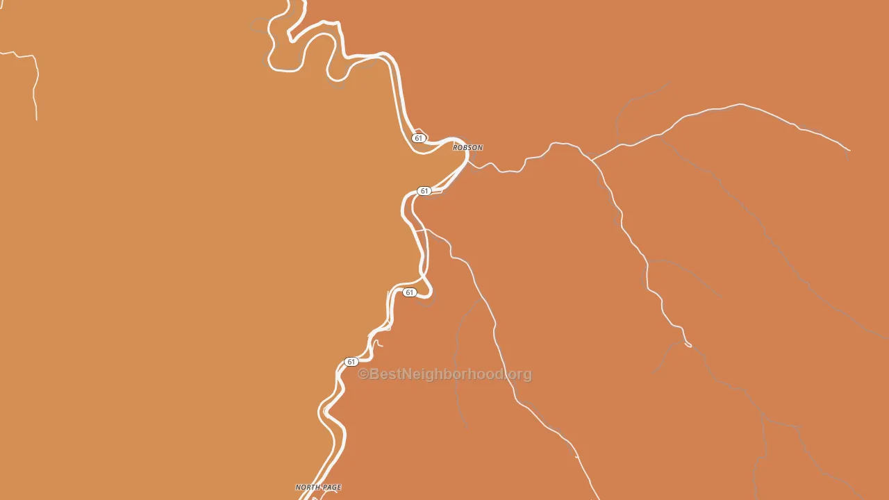 Map of the best neighborhoods in the Robson area, with better matches in green and worse matches in red