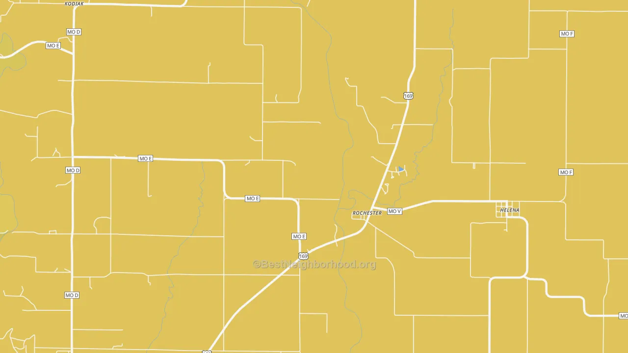 Map of the best neighborhoods in the Rochester area, with better matches in green and worse matches in red