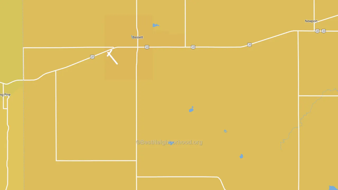 Map of the best neighborhoods in the Rock County area, with better matches in green and worse matches in red