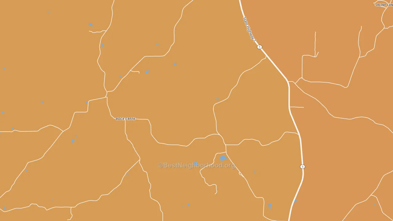 Map of the best neighborhoods in the Rock Creek area, with better matches in green and worse matches in red