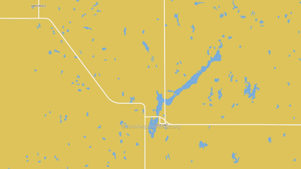 Map of the best neighborhoods in the Rocklake area, with better matches in green and worse matches in red