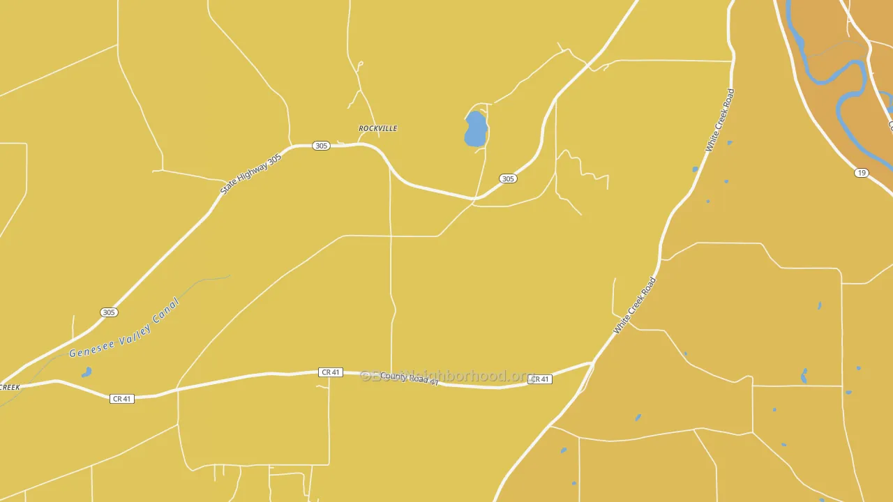 Map of the best neighborhoods in the Rockville area, with better matches in green and worse matches in red
