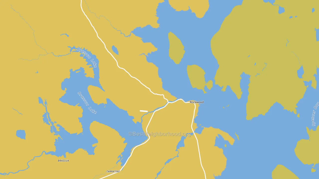 Map of the best neighborhoods in the Rockwood area, with better matches in green and worse matches in red