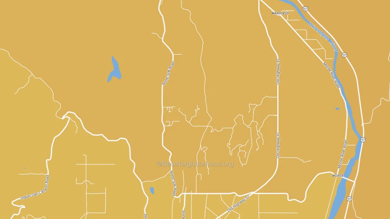 Map of the best neighborhoods in the Rocky Butte area, with better matches in green and worse matches in red