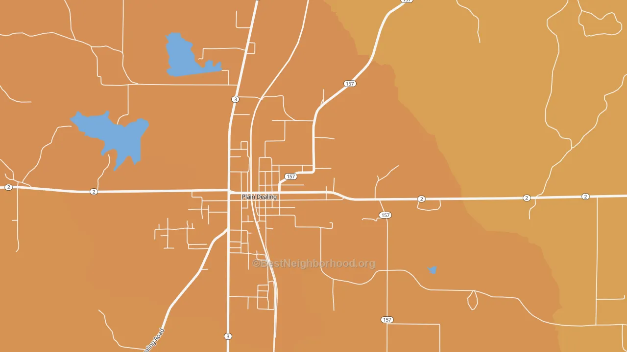 Map of the best neighborhoods in the Rocky Mount area, with better matches in green and worse matches in red