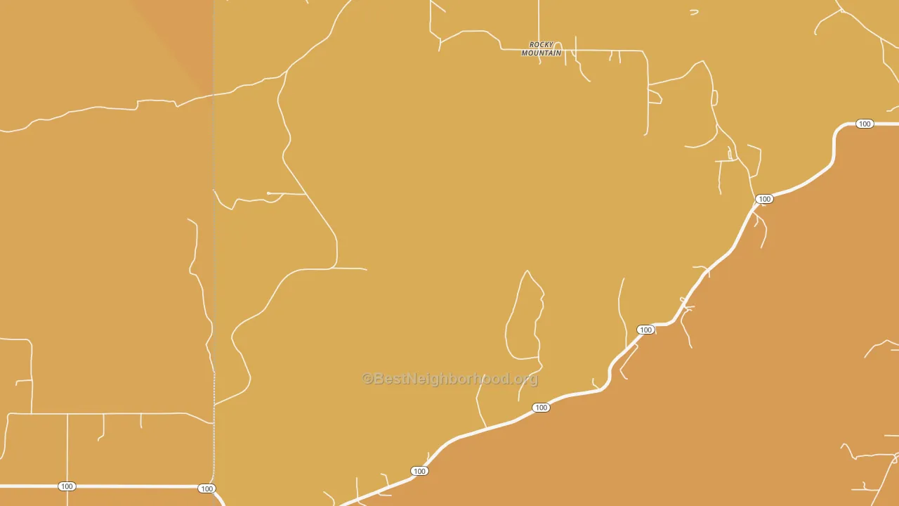 Map of the best neighborhoods in the Rocky Mountain area, with better matches in green and worse matches in red