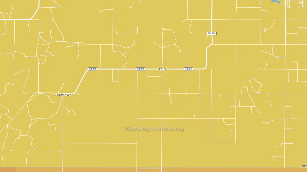 Map of the best neighborhoods in the Rolla area, with better matches in green and worse matches in red