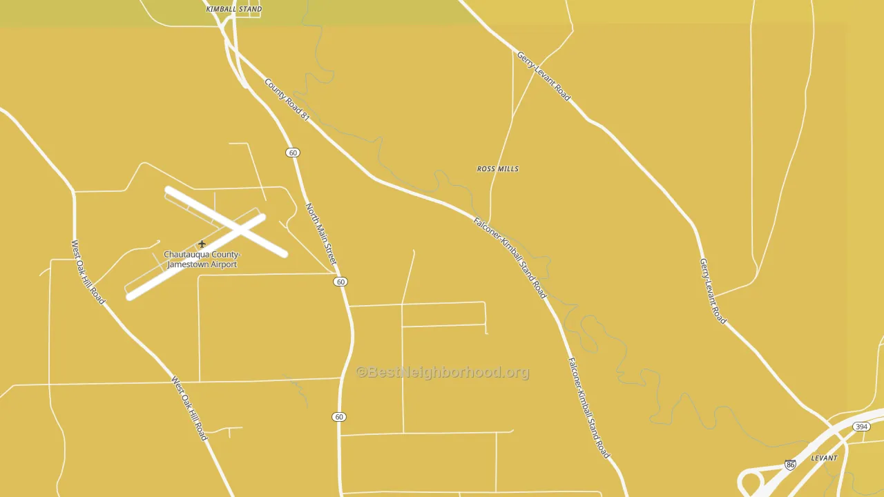 Map of the best neighborhoods in the Ross Mill area, with better matches in green and worse matches in red