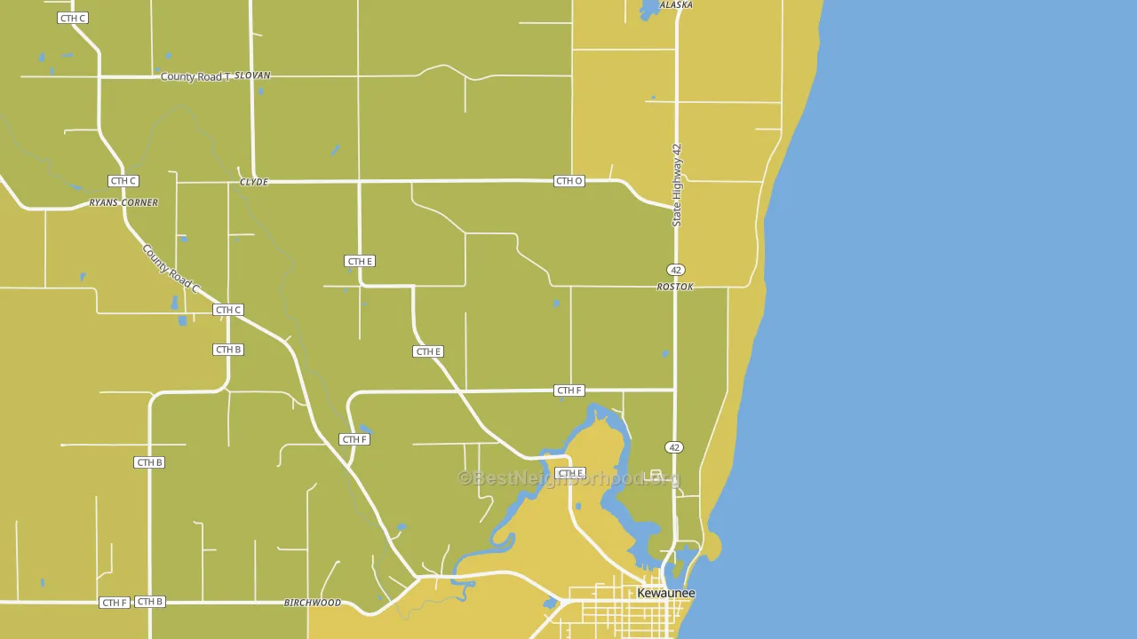 Map of the best neighborhoods in the Rostok area, with better matches in green and worse matches in red
