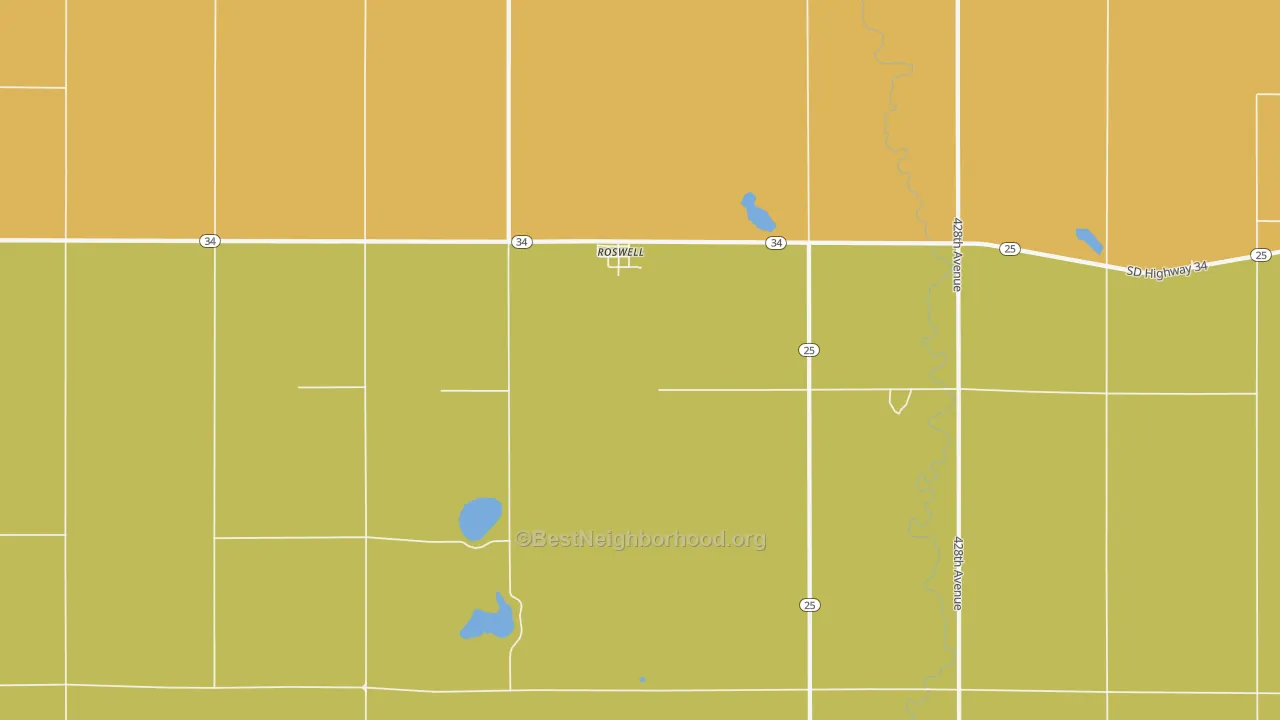 Map of the best neighborhoods in the Roswell area, with better matches in green and worse matches in red