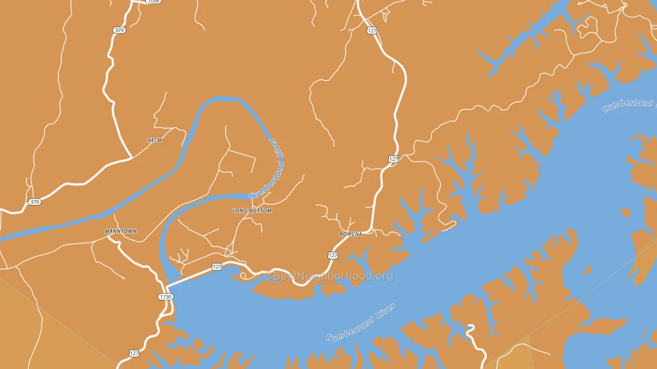 Map of the best neighborhoods in the Rowena area, with better matches in green and worse matches in red