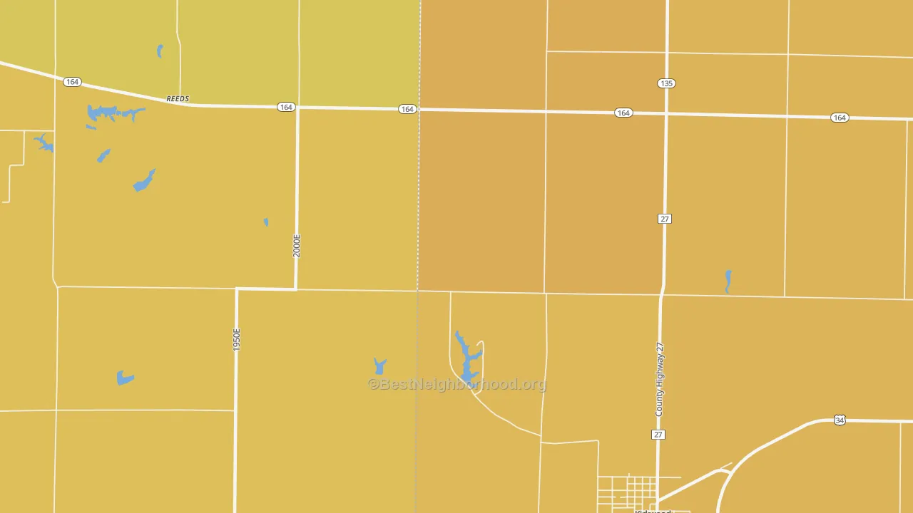 Map of the best neighborhoods in the Rozetta area, with better matches in green and worse matches in red
