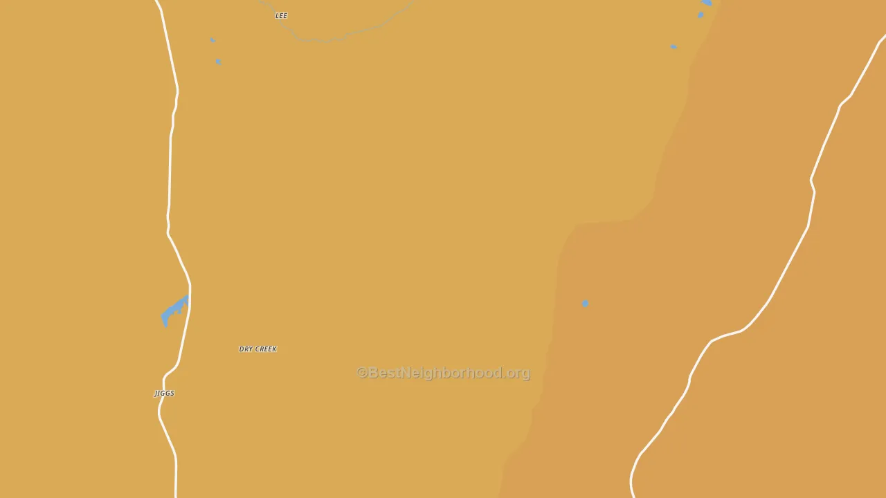 Map of the best neighborhoods in the Ruby Valley area, with better matches in green and worse matches in red