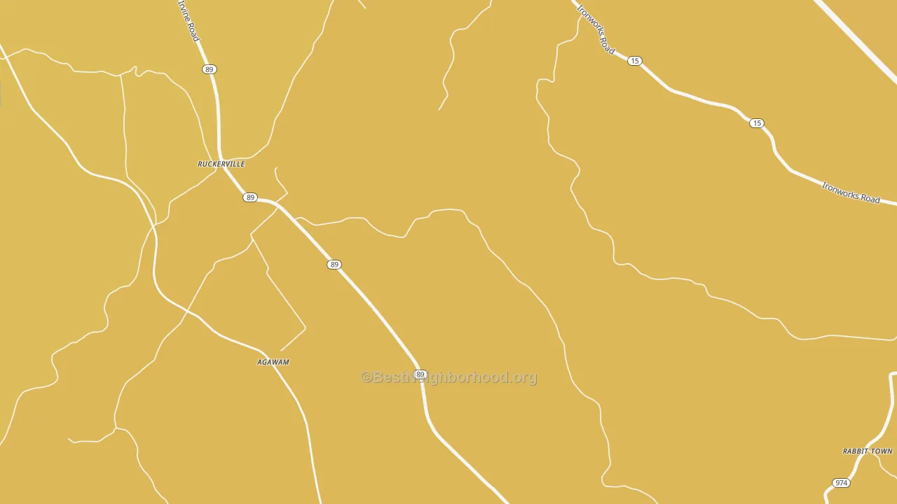 Map of the best neighborhoods in the Ruckerville area, with better matches in green and worse matches in red