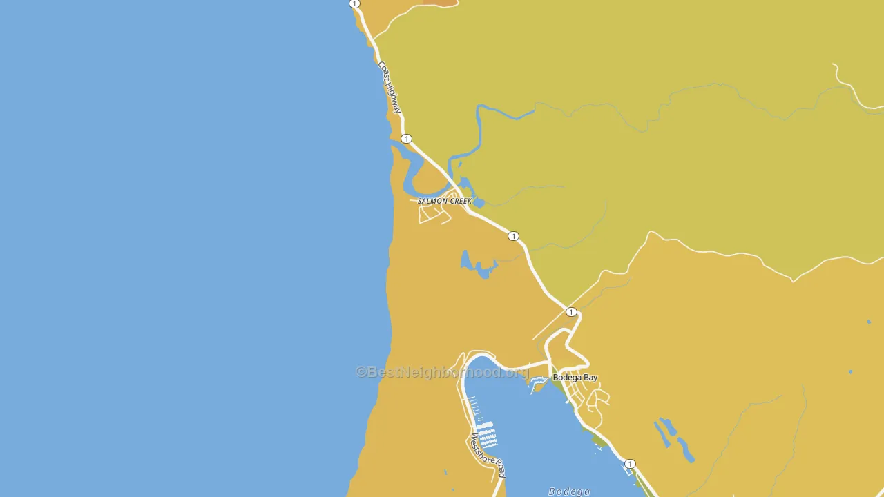 Map of the best neighborhoods in the Salmon Creek area, with better matches in green and worse matches in red