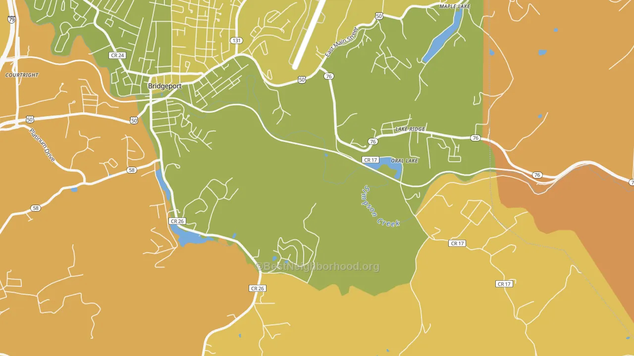 Map of the best neighborhoods in the Saltwell area, with better matches in green and worse matches in red