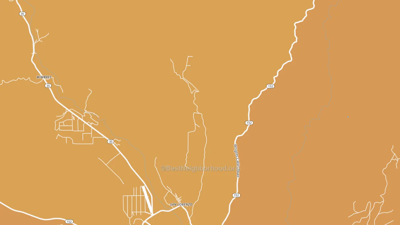 Map of the best neighborhoods in the San Lorenzo area, with better matches in green and worse matches in red