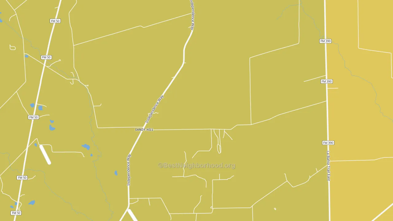 Map of the best neighborhoods in the Sandy Hill area, with better matches in green and worse matches in red