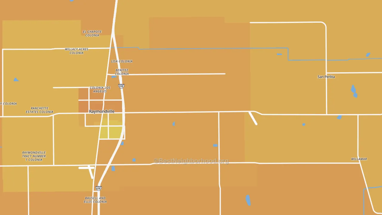 Map of the best neighborhoods in the Santa Monica area, with better matches in green and worse matches in red