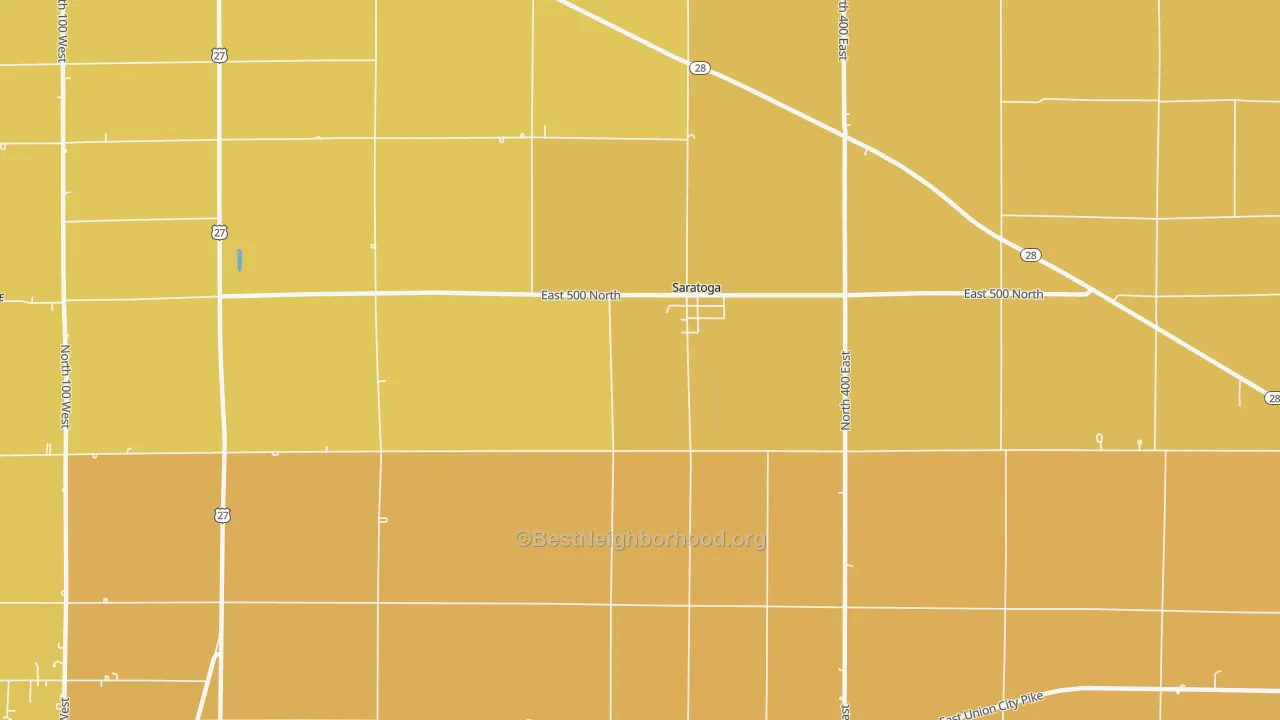 Map of the best neighborhoods in the Saratoga area, with better matches in green and worse matches in red