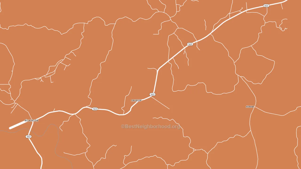 Map of the best neighborhoods in the Saukum area, with better matches in green and worse matches in red