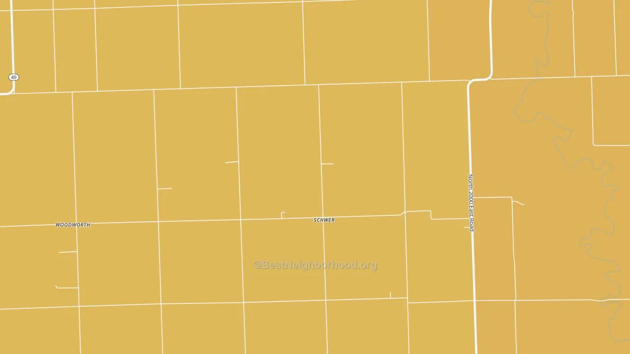 Map of the best neighborhoods in the Schwer area, with better matches in green and worse matches in red