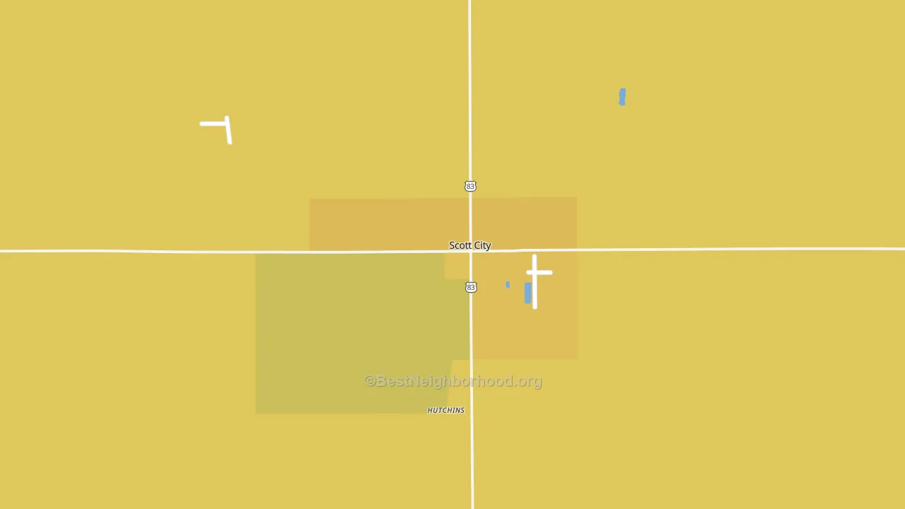 Map of the best neighborhoods in the Scott County area, with better matches in green and worse matches in red