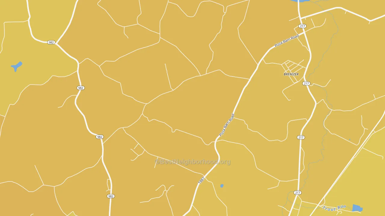Map of the best neighborhoods in the Seger area, with better matches in green and worse matches in red