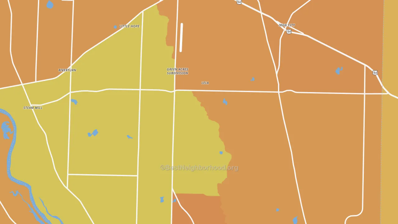 Map of the best neighborhoods in the Seminole County area, with better matches in green and worse matches in red