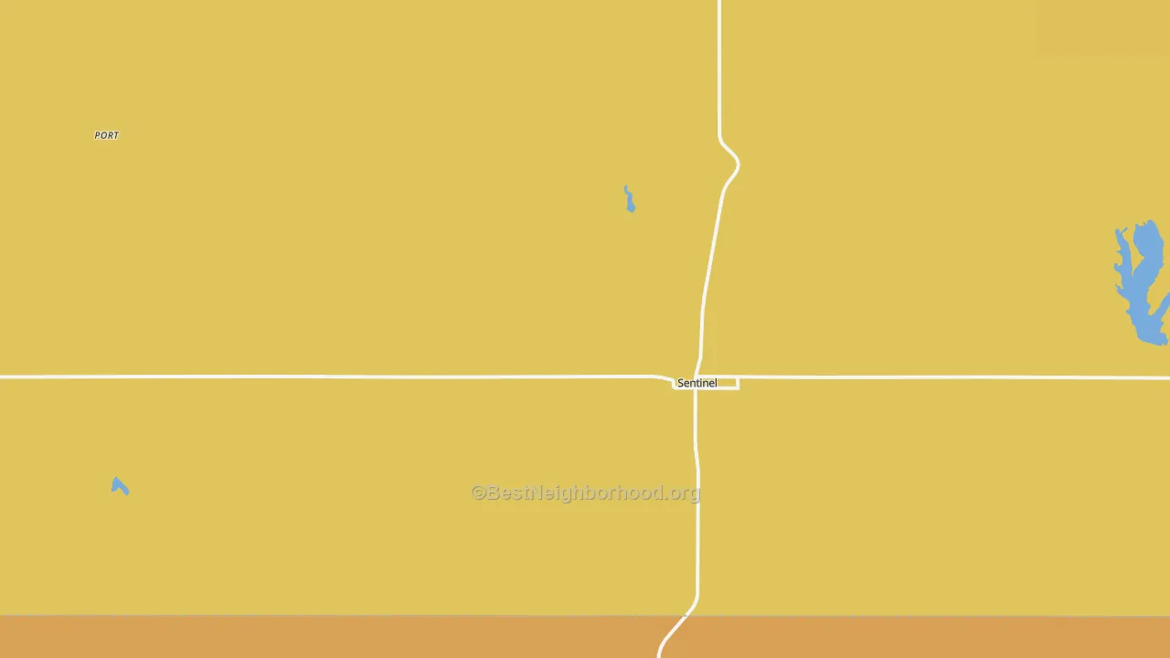 Map of the best neighborhoods in the Sentinel area, with better matches in green and worse matches in red