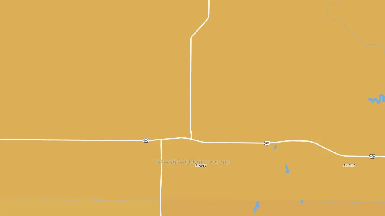 Map of the best neighborhoods in the Severy area, with better matches in green and worse matches in red