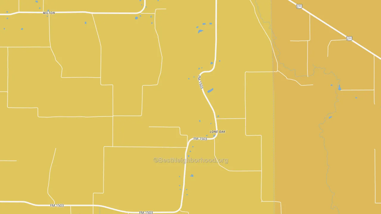 Map of the best neighborhoods in the Shadowland area, with better matches in green and worse matches in red