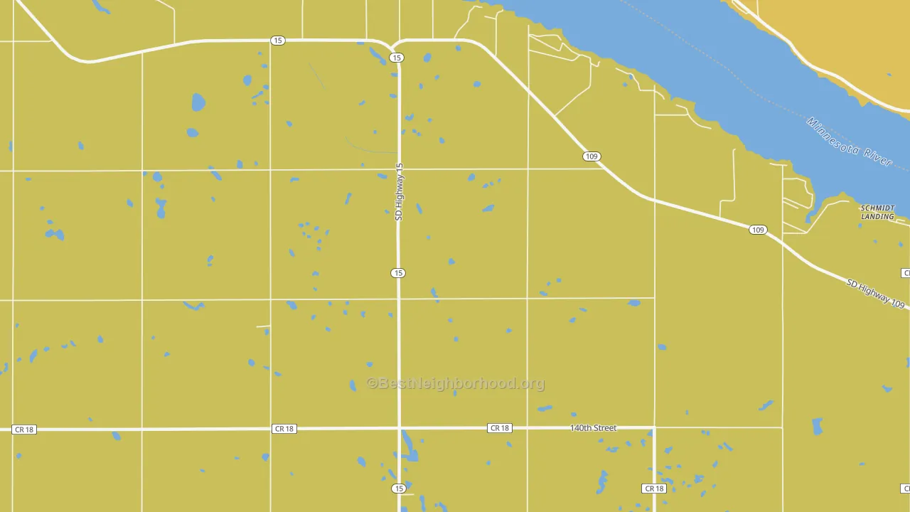 Map of the best neighborhoods in the Shady Beach area, with better matches in green and worse matches in red