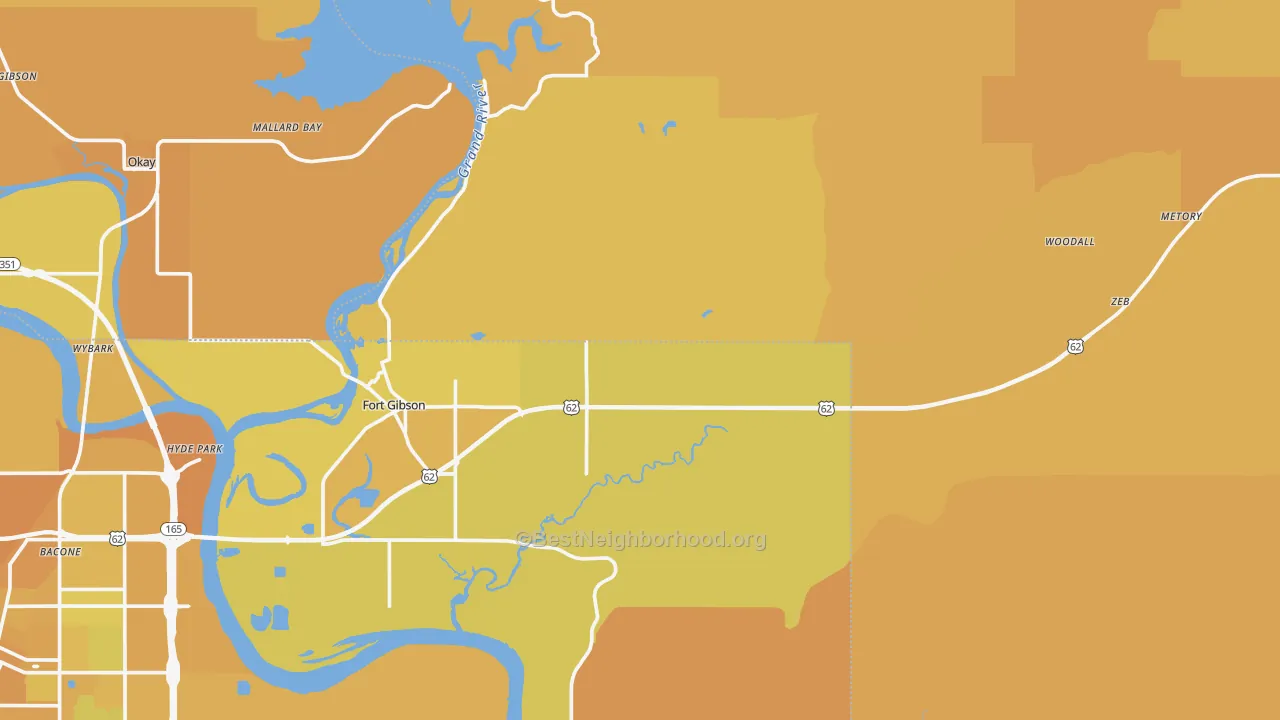 Map of the best neighborhoods in the Shady Grove area, with better matches in green and worse matches in red