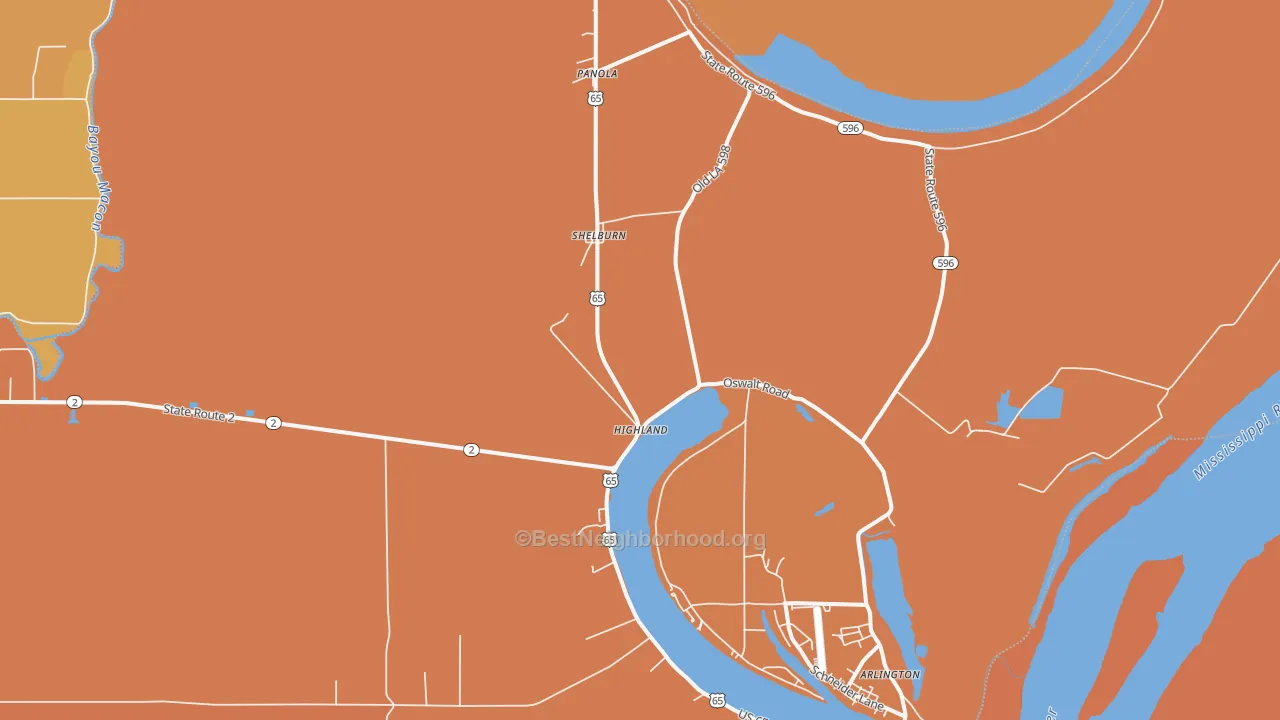Map of the best neighborhoods in the Shelburn area, with better matches in green and worse matches in red
