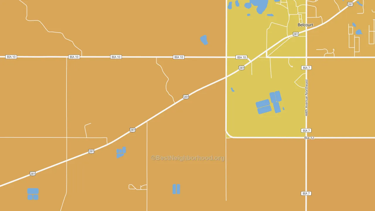 Map of the best neighborhoods in the Shell Valley area, with better matches in green and worse matches in red
