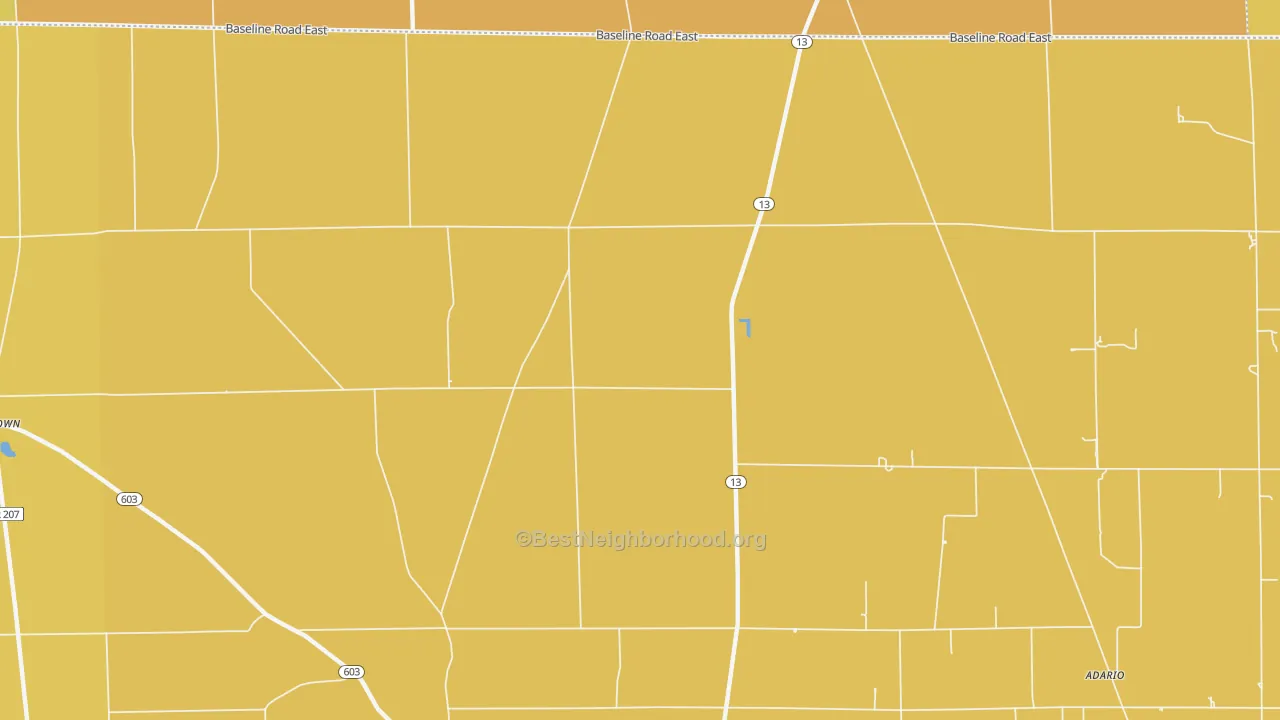Map of the best neighborhoods in the Shenandoah area, with better matches in green and worse matches in red