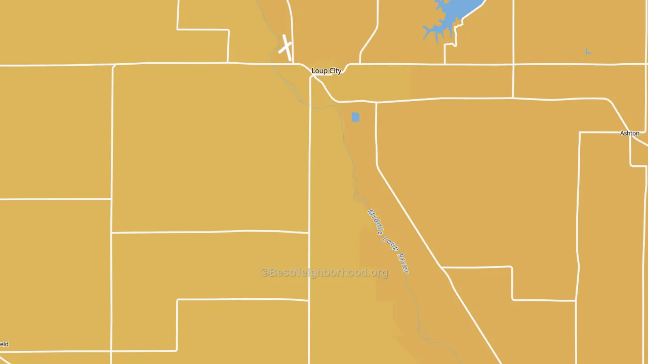 Map of the best neighborhoods in the Sherman County area, with better matches in green and worse matches in red