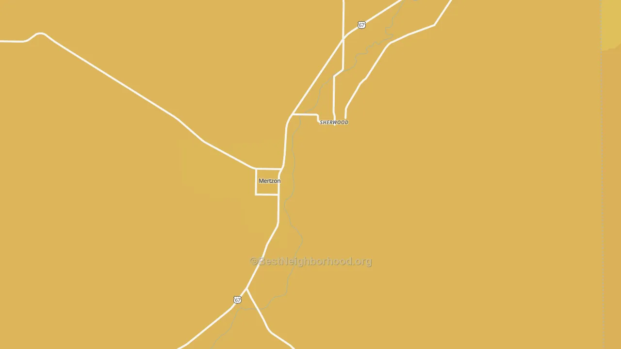 Map of the best neighborhoods in the Sherwood area, with better matches in green and worse matches in red