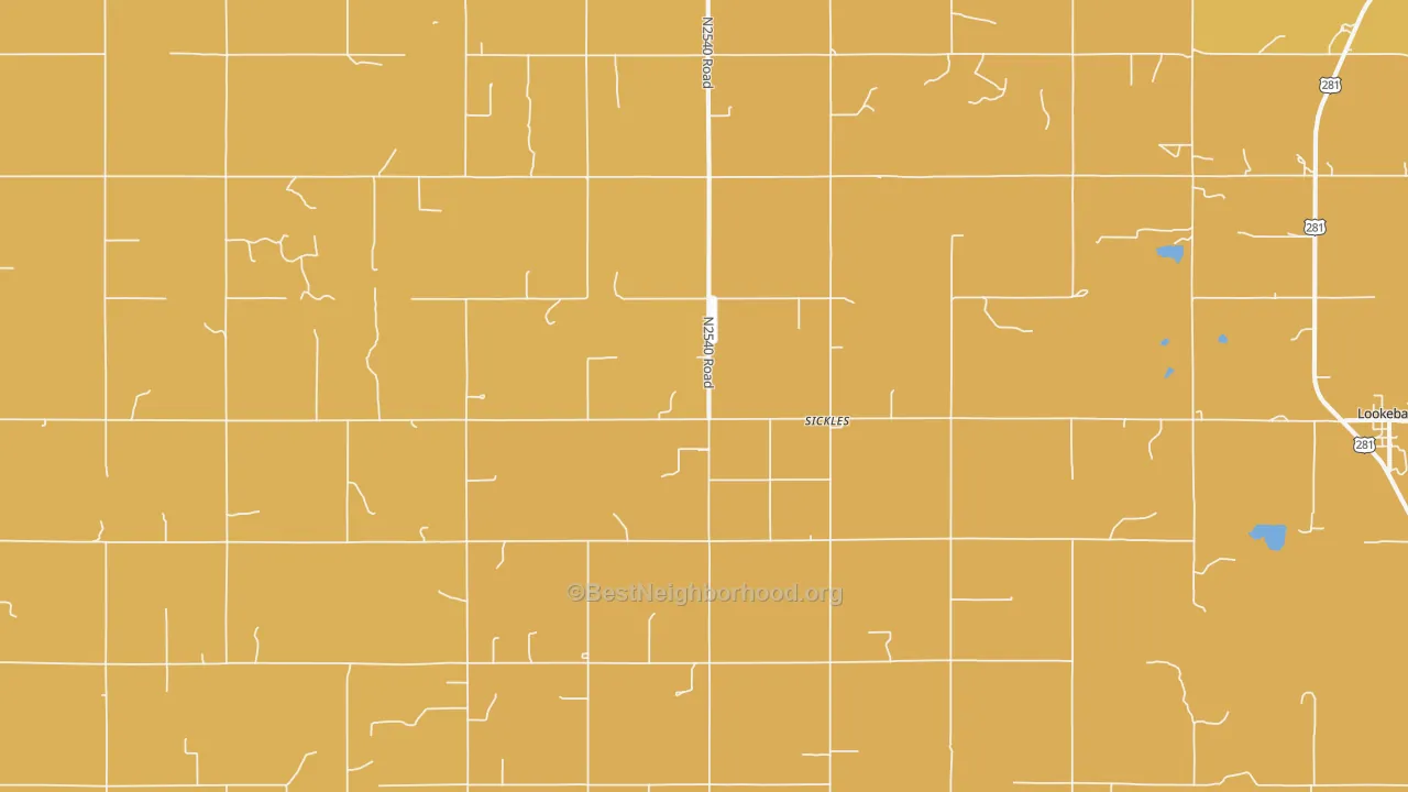 Map of the best neighborhoods in the Sickles area, with better matches in green and worse matches in red