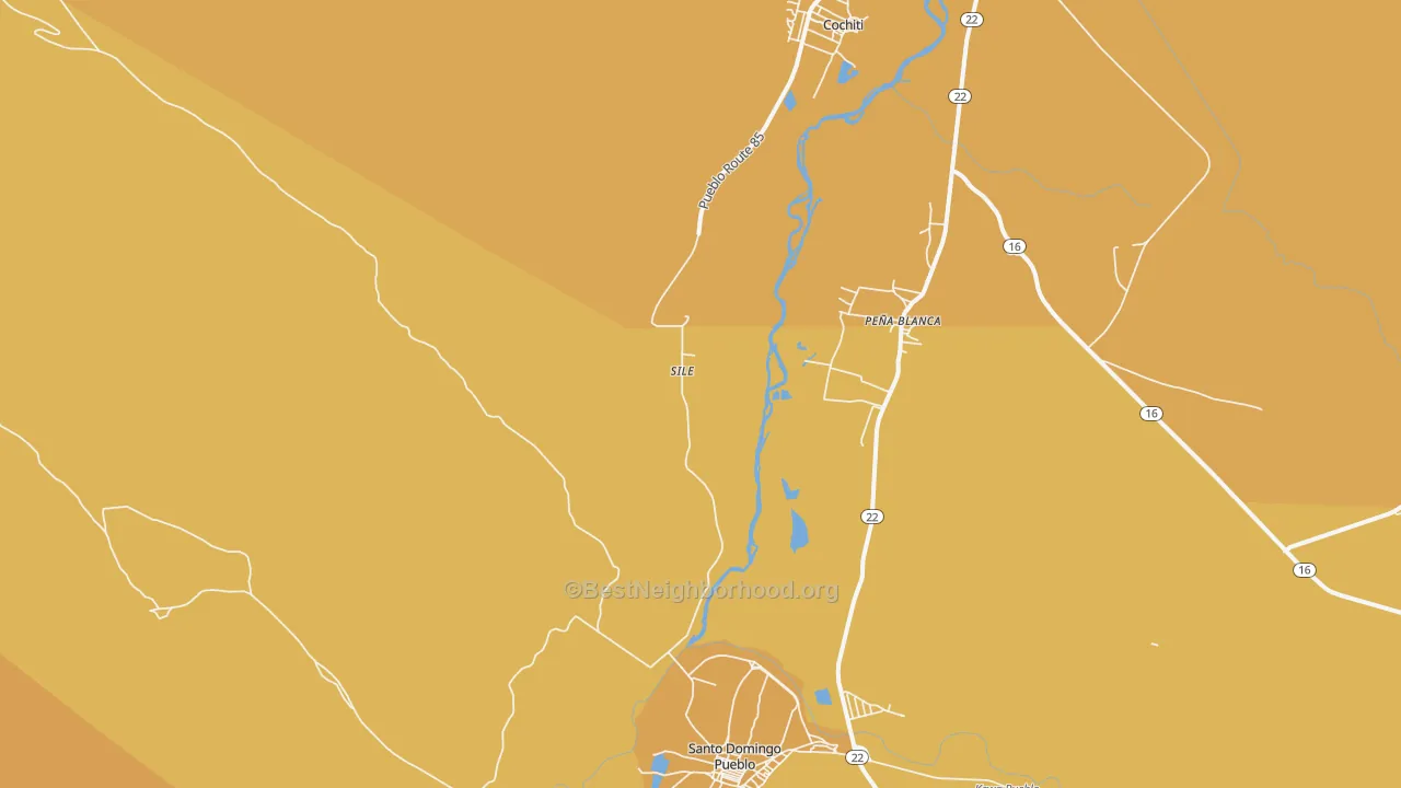 Map of the best neighborhoods in the Sile area, with better matches in green and worse matches in red
