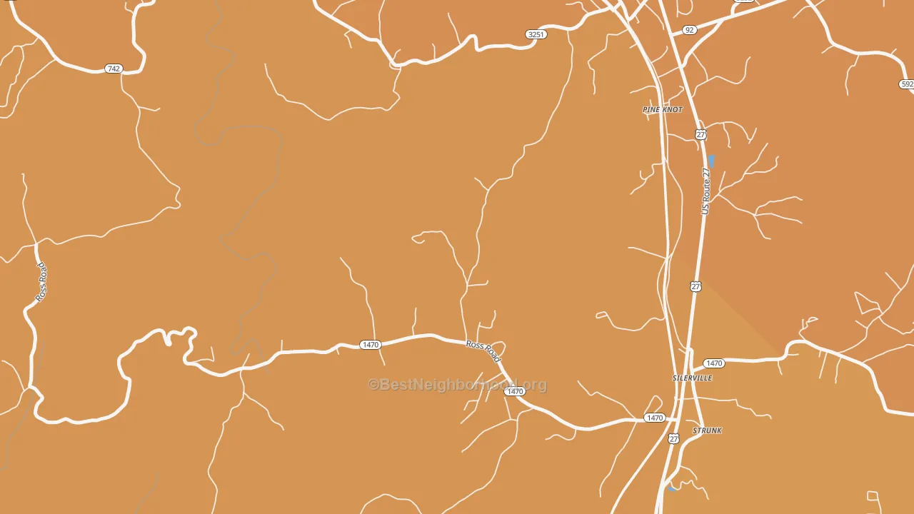 Map of the best neighborhoods in the Silerville area, with better matches in green and worse matches in red