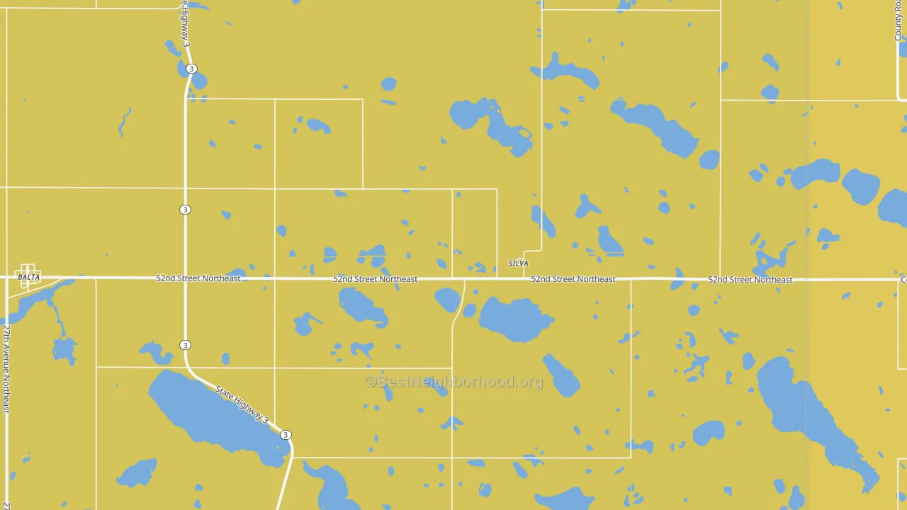Map of the best neighborhoods in the Silva area, with better matches in green and worse matches in red
