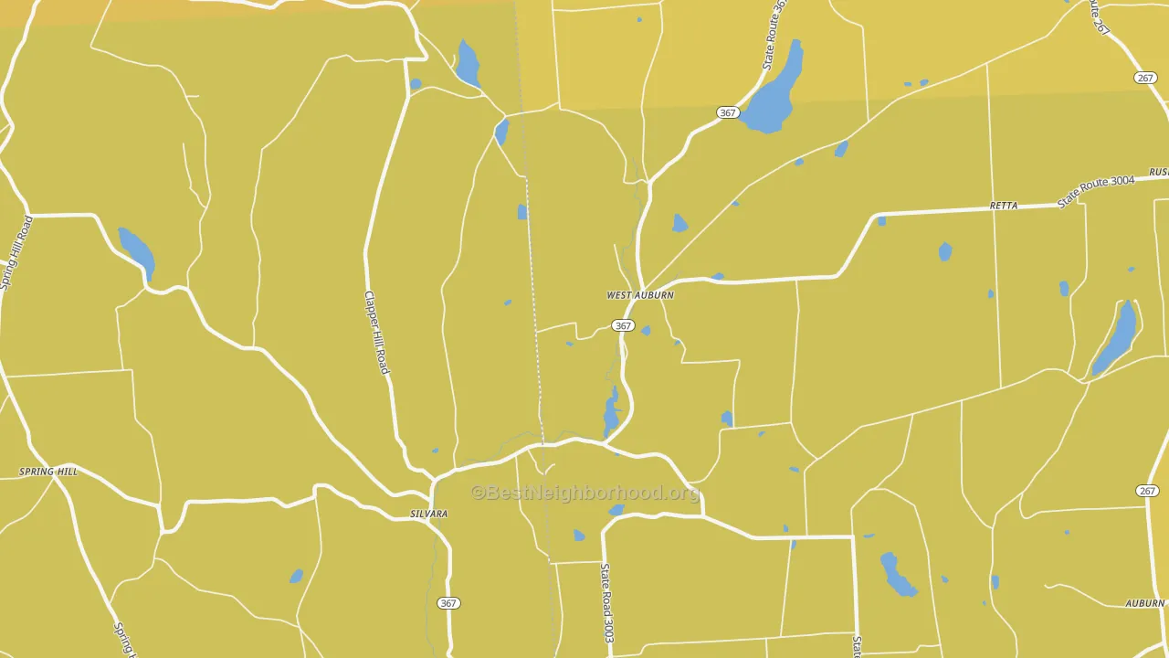 Map of the best neighborhoods in the Silvara area, with better matches in green and worse matches in red